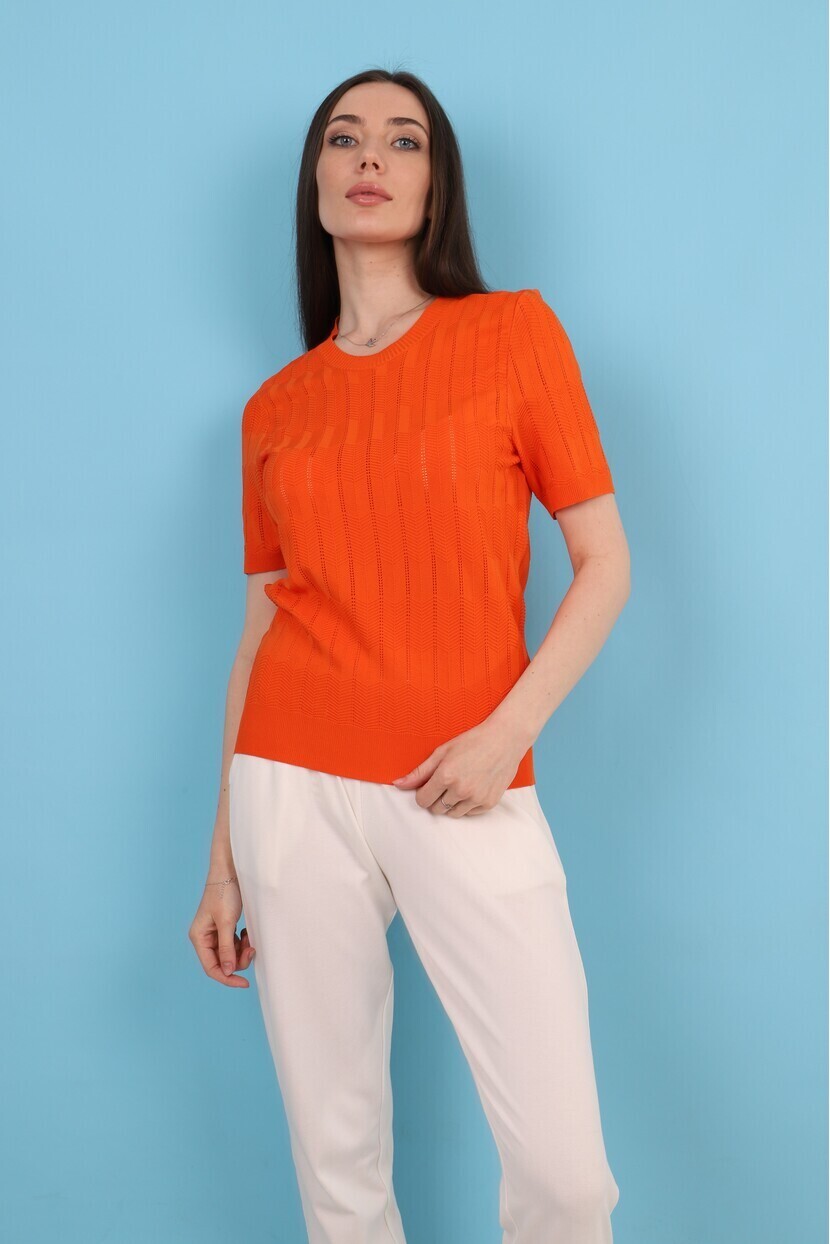 Ajurlu Kısa Kol Triko