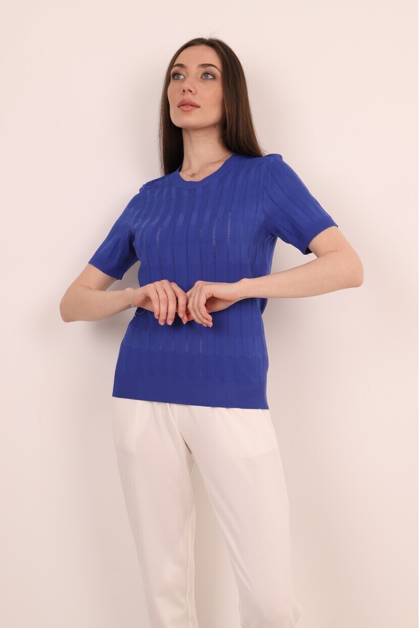 Ajurlu Kısa Kol Triko