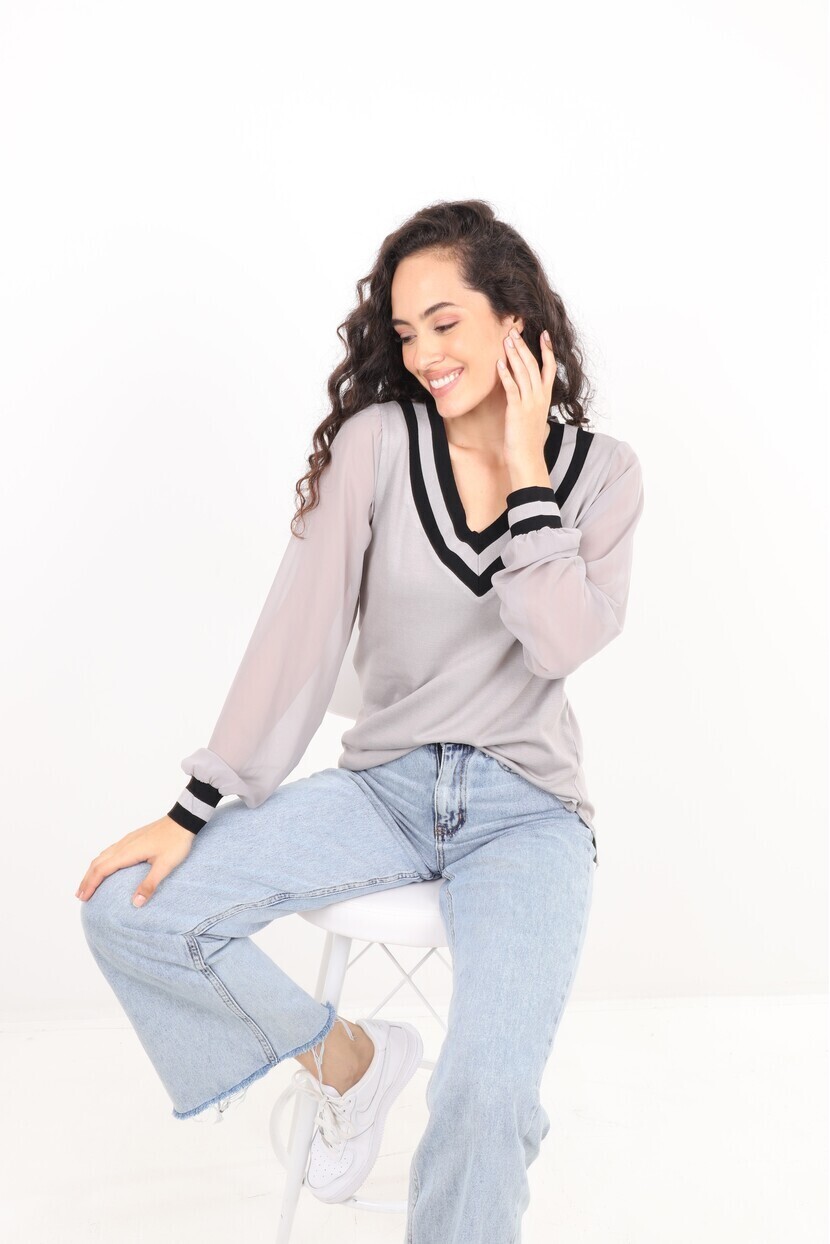 İki Renkli Kol Şifon