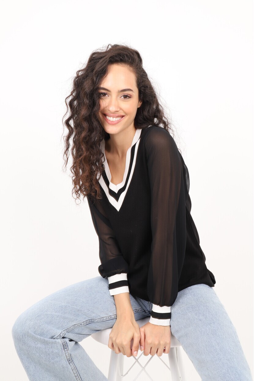 İki Renkli Kol Şifon