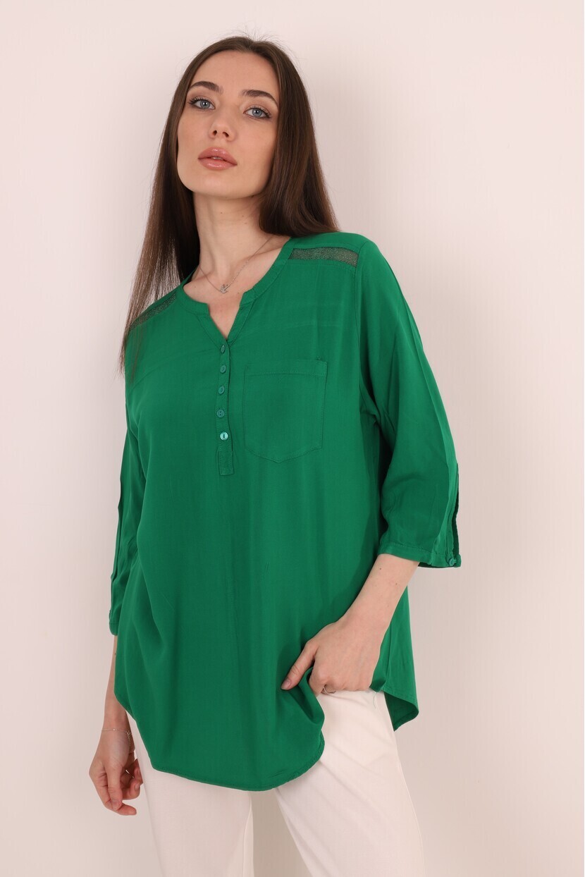 Omuz Sim Detaylı Gömlek