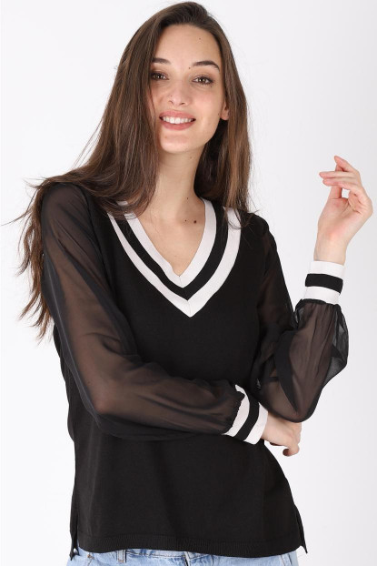 İki Renkli Kol Şifon