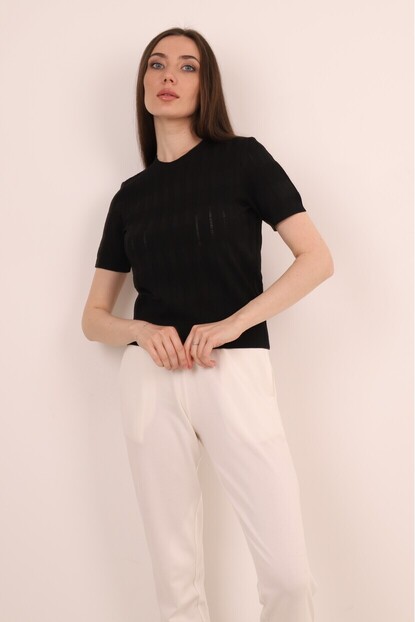 Ajurlu Kısa Kol Triko