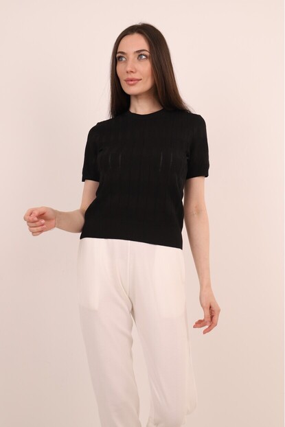 Ajurlu Kısa Kol Triko