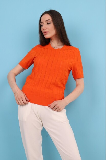 Ajurlu Kısa Kol Triko