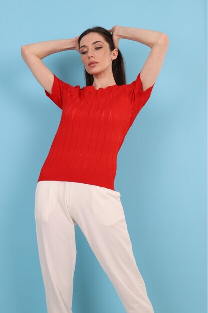 Ajurlu Kısa Kol Triko