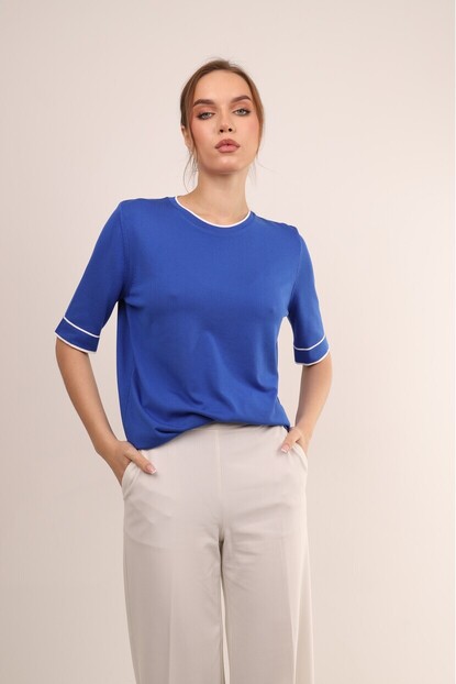 Bisiklet Yaka Basıc Triko