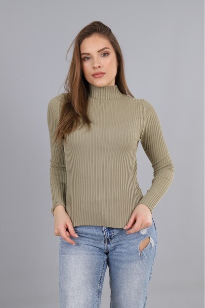 Dik Yaka Fitilli Triko