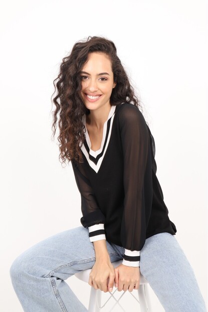 İki Renkli Kol Şifon