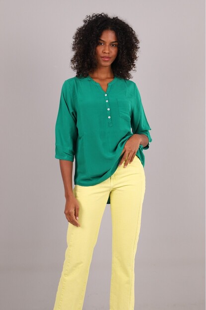 Omuz Büzgü Detaylı Gömlek