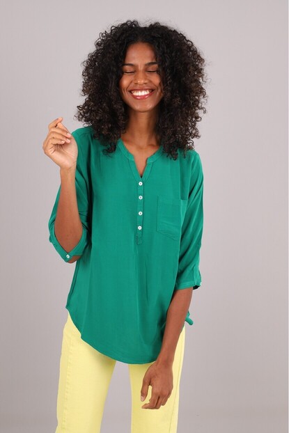 Omuz Büzgü Detaylı Gömlek