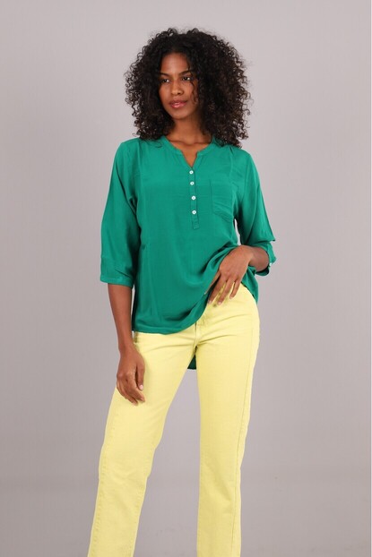 Omuz Büzgü Detaylı Gömlek