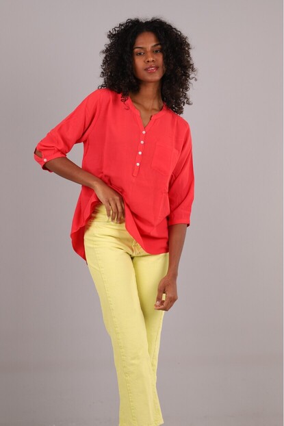 Omuz Büzgü Detaylı Gömlek