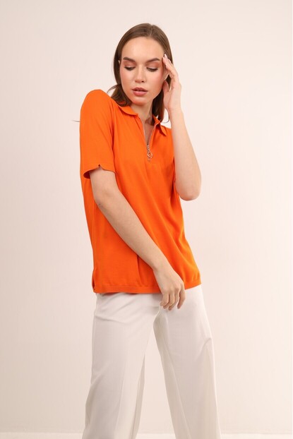 POLO YAKA FERMUARLI TRİKO