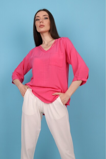 Yaka Detaylı Gömlek 