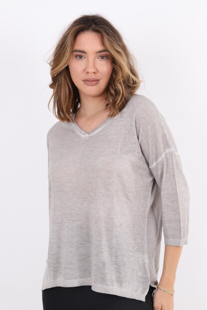 Yaka Sim Detaylı V Yaka Triko