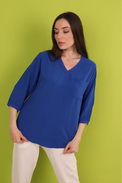 Yaka ve Kol Sim Detaylı Gömlek