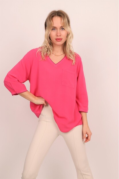 Yaka ve Kol Sim Detaylı Gömlek