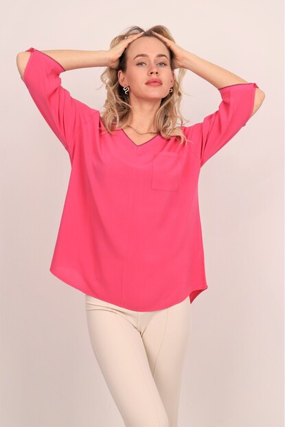 Yaka ve Kol Sim Detaylı Gömlek